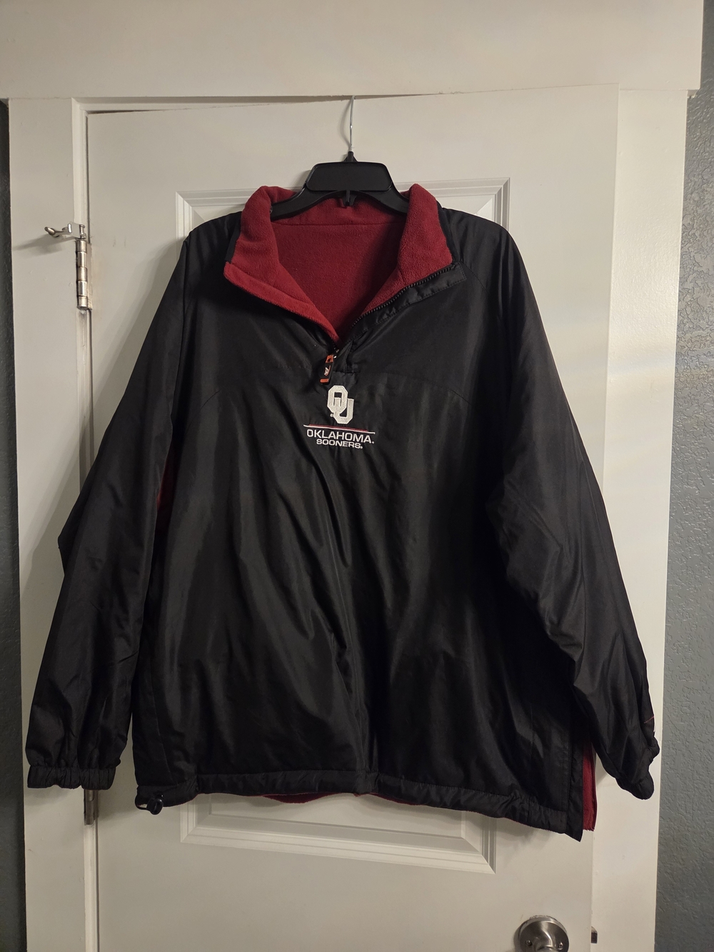 Pro Player Black Windbreaker with Crimson Lining